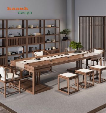 Nội thất đồ gỗ phòng trà phong cách á đông BGN 005