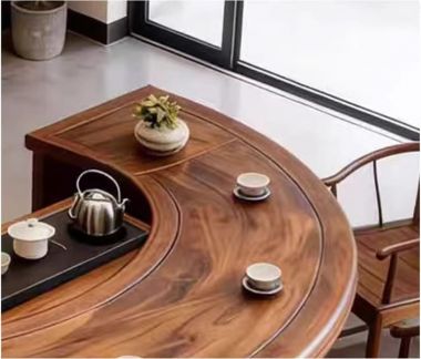 Bàn ghế phòng trà đẹp gỗ óc chó sang trọng phong cách Á Đông-BNG 021