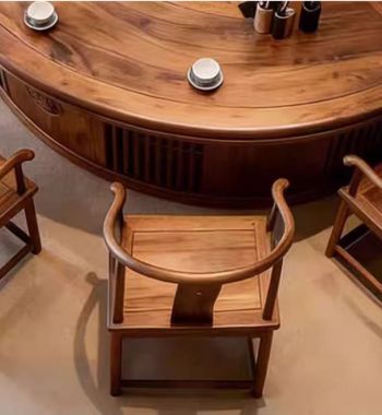 Bàn ghế phòng trà đẹp gỗ óc chó sang trọng phong cách Á Đông-BNG 021