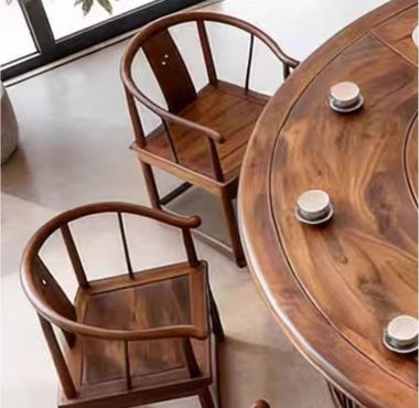 Bàn ghế phòng trà đẹp gỗ óc chó sang trọng phong cách Á Đông-BNG 021