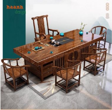 Bàn trà phòng khách gỗ sồi phong cách nhà Minh sang trọng-BNG 021