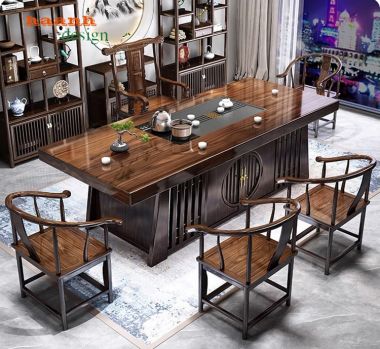 Bàn ghế gỗ phòng trà đời minh độc đáo, truyền thống bền lâu. BGN 013
