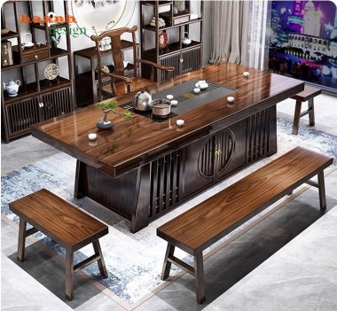 Bàn ghế gỗ phòng trà đời minh độc đáo, truyền thống bền lâu. BGN 013