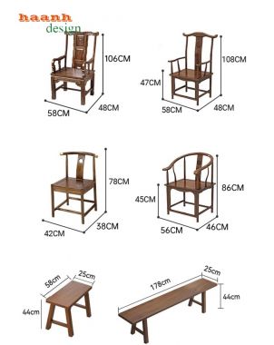 Bàn ghế gỗ phòng trà đời minh độc đáo, truyền thống bền lâu. BGN 013