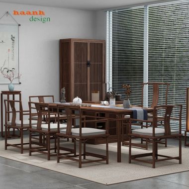 Nội thất đồ gỗ phòng trà phong cách á đông chất lượng BGN 006
