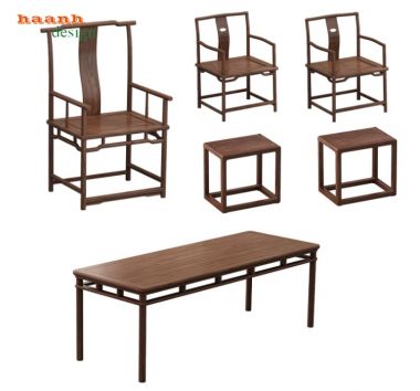 Nội thất đồ gỗ phòng trà phong cách á đông chất lượng BGN 006
