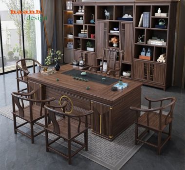 Bàn ghế phòng trà phong cách Á Đông chất lượng và cá tính BGN 004