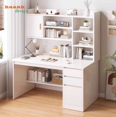 Bộ bàn học trẻ em kèm giá sách đẹp, an toàn cho phòng bé-BHC 006