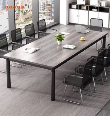 Mẫu bàn hội nghị chân sắt mặt gỗ đẹp bền giá tốt 2026-BHS 015