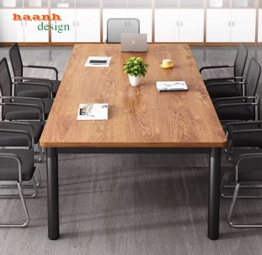 Mẫu bàn hội nghị chân sắt mặt gỗ đẹp bền giá tốt 2026-BHS 015