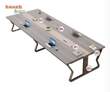 Bàn hội nghị văn phòng hiện đại – Kết hợp giữa sắt và gỗ-BHS 011