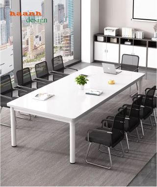 Mẫu bàn hội nghị chân sắt mặt gỗ đẹp bền giá tốt 2026-BHS 015