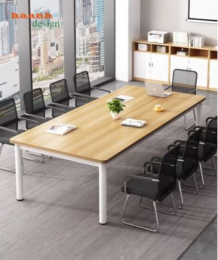 Mẫu bàn hội nghị chân sắt mặt gỗ đẹp bền giá tốt 2026-BHS 015