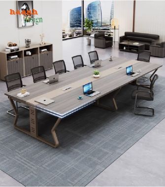 Bàn hội nghị văn phòng hiện đại – Kết hợp giữa sắt và gỗ-BHS 011