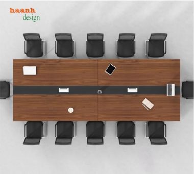 Mẫu bàn họp chân sắt mặt gỗ đẹp, sang trọng cho doanh nghiệp-BHS 012