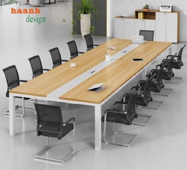 Mẫu bàn họp chân sắt mặt gỗ đẹp, sang trọng cho doanh nghiệp-BHS 012