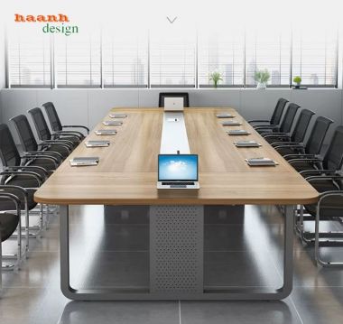Bàn Họp Chân Sắt Đẹp Kết Hợp Mặt Gỗ MDF Chống Ẩm Cao Cấp-BHS 016