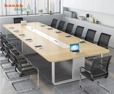 Bàn Họp Chân Sắt Đẹp Kết Hợp Mặt Gỗ MDF Chống Ẩm Cao Cấp-BHS 016