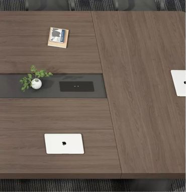 Bàn họp gỗ công nghiệp 4m có hộp kết nối - PHH 017