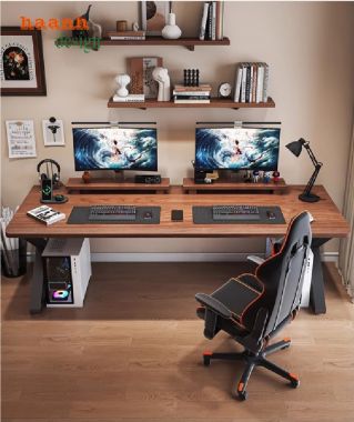 Bàn làm việc chân sắt mặt gỗ thiết kế tối giản, giá tốt-BLS 009