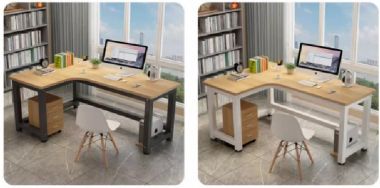 Mẫu bàn làm việc chân sắt mặt gỗ, phù hợp xu hướng 2025-BLS 008