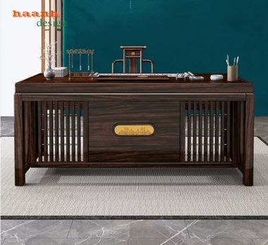 Bàn Ghế Làm Việc Cao Cấp Từ Gỗ Mun Tự Nhiên Đẳng Cấp-BGG 010