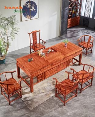 Bàn ghế lãnh đạo gỗ hương chạm tinh xảo đẳng cấp lãnh đạo-BGG 005