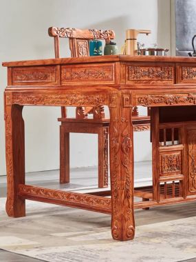 Bàn ghế lãnh đạo gỗ hương chạm tinh xảo đẳng cấp lãnh đạo-BGG 005