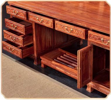 Bàn Làm Việc Gỗ Hương Giám Đốc Phong Cách Trung Hoa-BGG 003