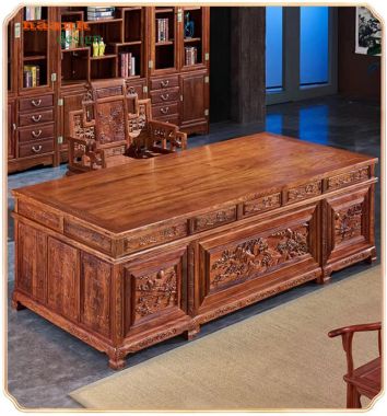 Bàn Làm Việc Gỗ Hương Giám Đốc Phong Cách Trung Hoa-BGG 003