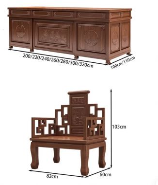 Bàn làm việc lãnh đạo gỗ gõ đỏ – Đẳng cấp quyền uy-BCG 001