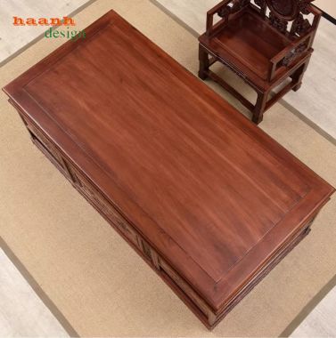Mẫu bàn làm việc gỗ đẹp phong cách Á Đông sang trọng-BCG 002