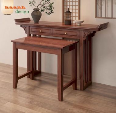 Khám phá các mẫu bàn thờ gia tiên đẹp hai tầng sang trọng-BTH 017