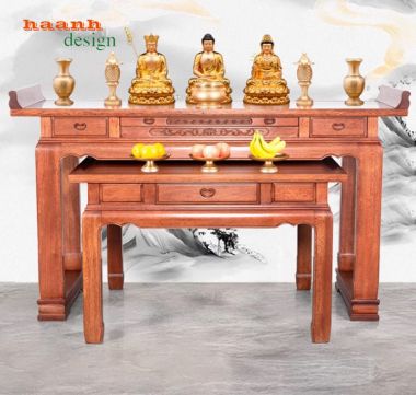 Bàn thờ gỗ đẹp – Giải pháp hoàn hảo cho phòng thờ gia đình-BTH 018
