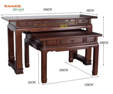 Bàn thờ gỗ đẹp – Giải pháp hoàn hảo cho phòng thờ gia đình-BTH 018