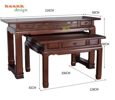 Bàn thờ gỗ đẹp – Giải pháp hoàn hảo cho phòng thờ gia đình-BTH 018