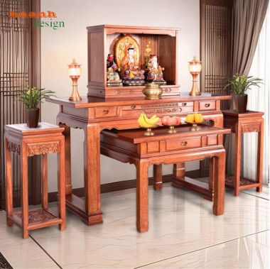 Bàn thờ gỗ đẹp – Giải pháp hoàn hảo cho phòng thờ gia đình-BTH 018