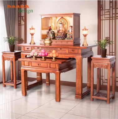 Bàn thờ gỗ đẹp – Giải pháp hoàn hảo cho phòng thờ gia đình-BTH 018