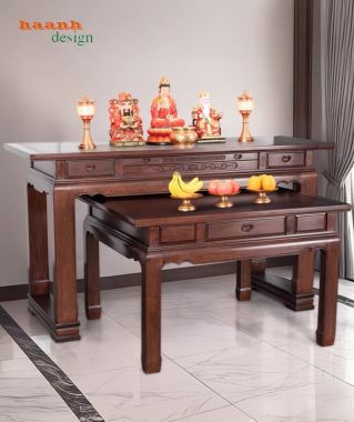 Bàn thờ gỗ đẹp – Giải pháp hoàn hảo cho phòng thờ gia đình-BTH 018