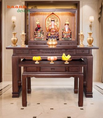 Bàn thờ gỗ đẹp – Giải pháp hoàn hảo cho phòng thờ gia đình-BTH 018