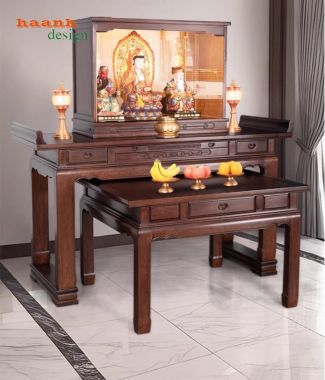 Bàn thờ gỗ đẹp – Giải pháp hoàn hảo cho phòng thờ gia đình-BTH 018