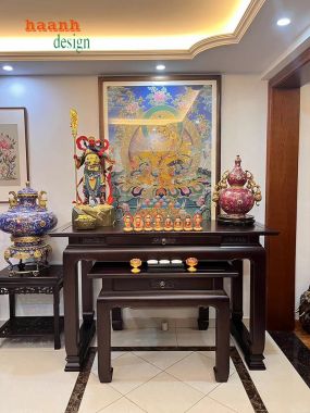 Chọn lựa bàn thờ gia tiên gỗ hai tầng phù hợp-BTH 012