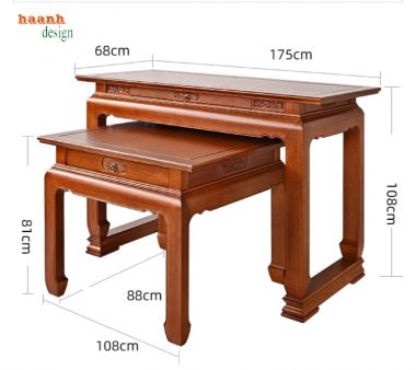 Chọn lựa bàn thờ gia tiên gỗ hai tầng phù hợp-BTH 012