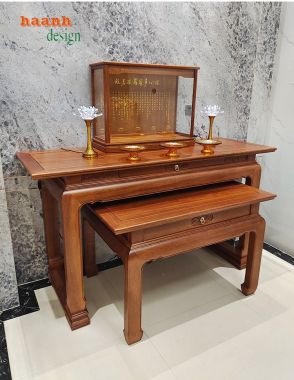 Chọn lựa bàn thờ gia tiên gỗ hai tầng phù hợp-BTH 012