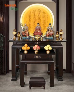 Chọn lựa bàn thờ gia tiên gỗ hai tầng phù hợp-BTH 012
