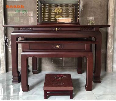Chọn lựa bàn thờ gia tiên gỗ hai tầng phù hợp-BTH 012