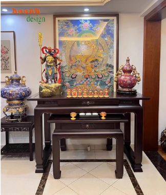 Chọn lựa bàn thờ gia tiên gỗ hai tầng phù hợp-BTH 012