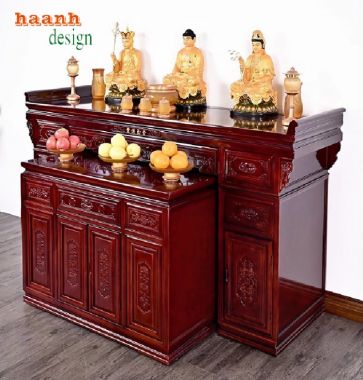 Mẫu bàn thờ gỗ hương đá đẹp – Tinh hoa thờ cúng truyền thống-BTH 014