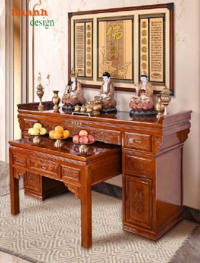 Mẫu bàn thờ gỗ hương đá đẹp – Tinh hoa thờ cúng truyền thống-BTH 014