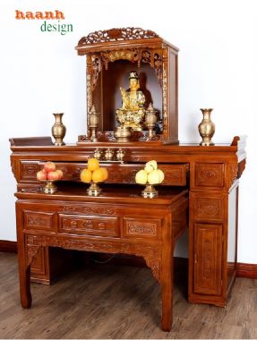 Mẫu bàn thờ gỗ hương đá đẹp – Tinh hoa thờ cúng truyền thống-BTH 014